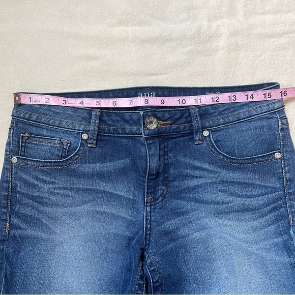 a.n.a. A New Approach Cropped Denim‎ Blue Jeans Size 28/6 Mid Rise Stretch EUC! - Picture 11 of 15